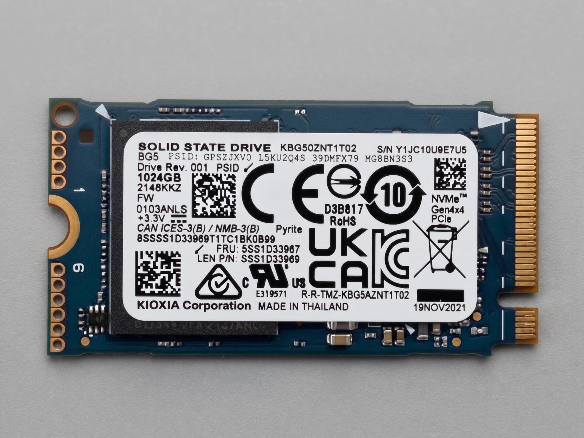 KİOXİA BG5 1TB 3500MB/s-2900MB/s NVMe M.2 2242 PCIe 4.0 Gen4 SSD (KBG5AZNT1T02)