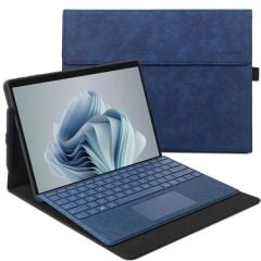 MİCROSOFT Surface Pro 9 Pu İçin Deri Klavye Kılıfı Ayarlanabilir Stand Düşmez Tablet Kapağı