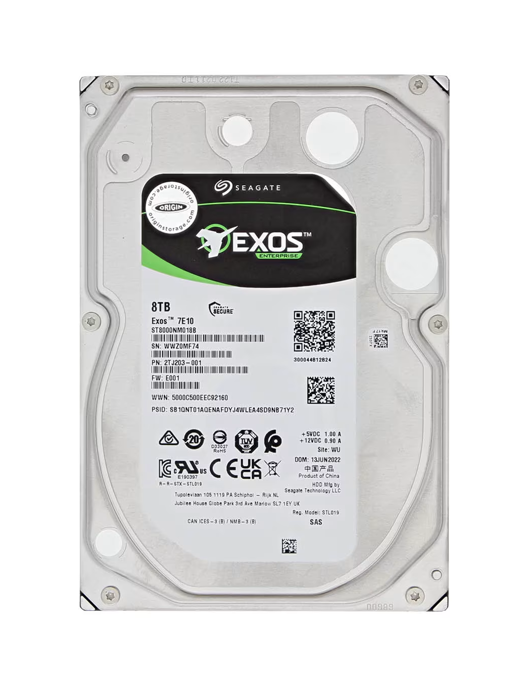 SEAGATE Exos EnterPrise 7E10 8TB 7200rpm 256MB 12G SAS 3.5 inç Server Sunucu Harddisk (ST8000NM018B)