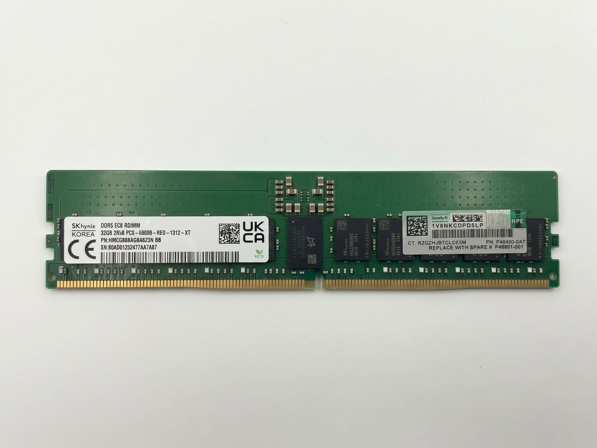 HPE SK HYNİX 32GB DDR5 5600MHz 2Rx8 PC5-5600B CL46 EC8 RDIMM Server Sunucu Ram HMCG88AAGBRA623N P53626-0A1 P65254-001