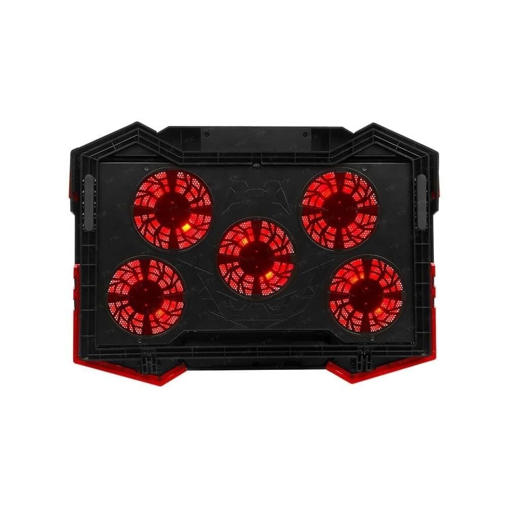 TX V-MAX 5x Ledli Fan, Yükseklik Ayar, 2x USB Hub, 11''-17'' Fan Kontrollü Notebook Soğutucu