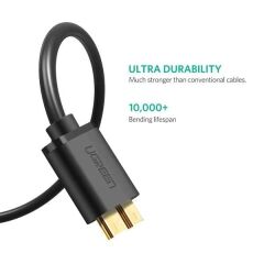 UGREEN 60529 US130 USB-A to Micro-B USB 3.0 Harddisk Kablosu Siyah 1metre