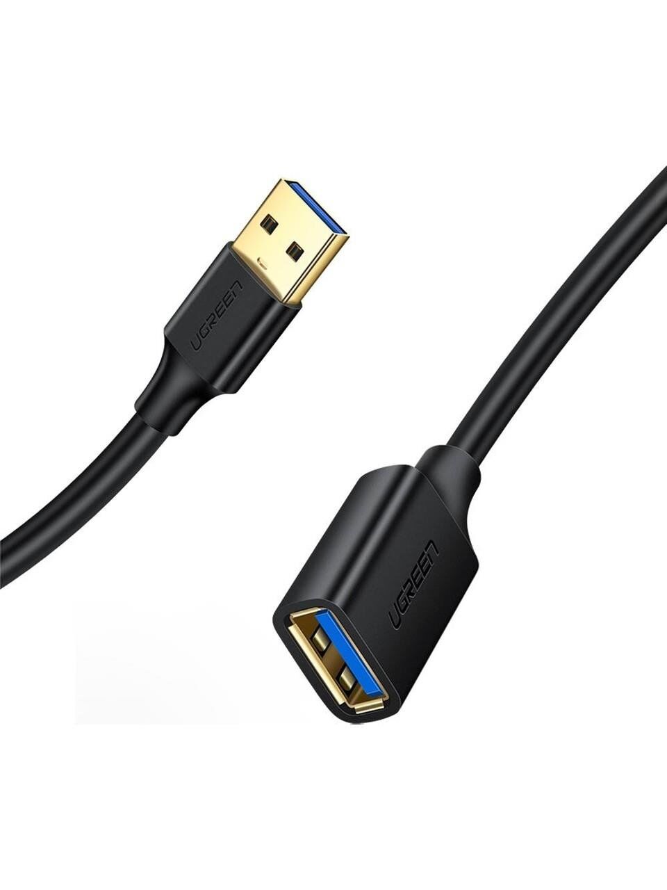 UGREEN 10373 US129 USB-A Erkek to USB-A Dişi 5Gbps Veri Aktarım USB 3.0 Uzatma Kablosu Siyah 2metre