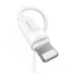 RECCİ RCL-P200 Shell City of Sky Serisi 2.1A Lightning USB Şarj Kablosu Beyaz 2metre - 2