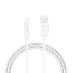 RECCİ RCL-P100 Shell City of Sky Serisi 2.4A Lightning USB Şarj Kablosu Beyaz 1metre
