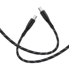 CASEBANG Type-C To Type-C Hızlı Şarj Özellikli Örgülü 60W PD Kablo Siyah 1metre