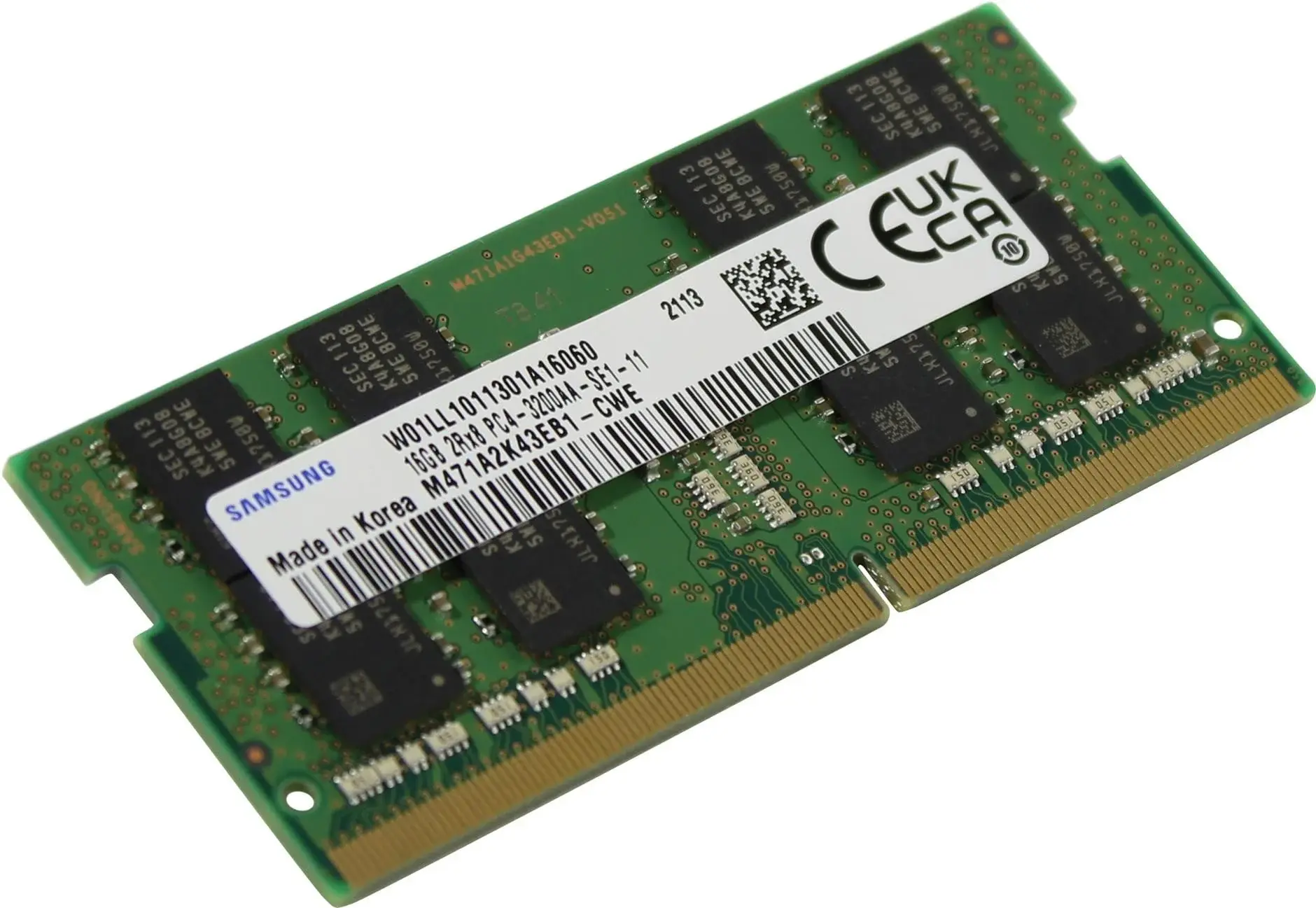 SAMSUNG 16GB DDR4 3200MHz 2Rx8 PC4-3200AA CL22 SODIMM Notebook Ram M471A2K43EB1-CWE