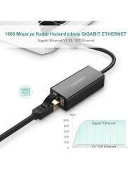 UGREEN 20256 CR111 USB-A 3.0 to RJ45 10/100/1000Mbps Gigabit Ethernet Adaptörü Siyah - 2