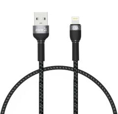 ZORE Shira Lightning 2.4A 12W USB Şarj Kablosu Siyah 30cm