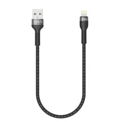 ZORE Shira Lightning 2.4A 12W USB Şarj Kablosu Siyah 30cm - 2