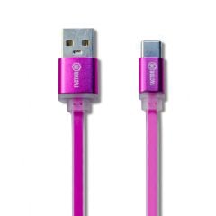 FACTOR-M Type-C 3A USB Şarj Kablosu Pembe 1.2metre