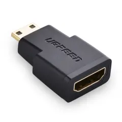 UGREEN 20101 4K 60Hz 18Gbps Mini HDMI 2.0 Erkek to HDMI 2.0 Dişi Görüntü ve Ses Dönüştürücü Adaptör Siyah