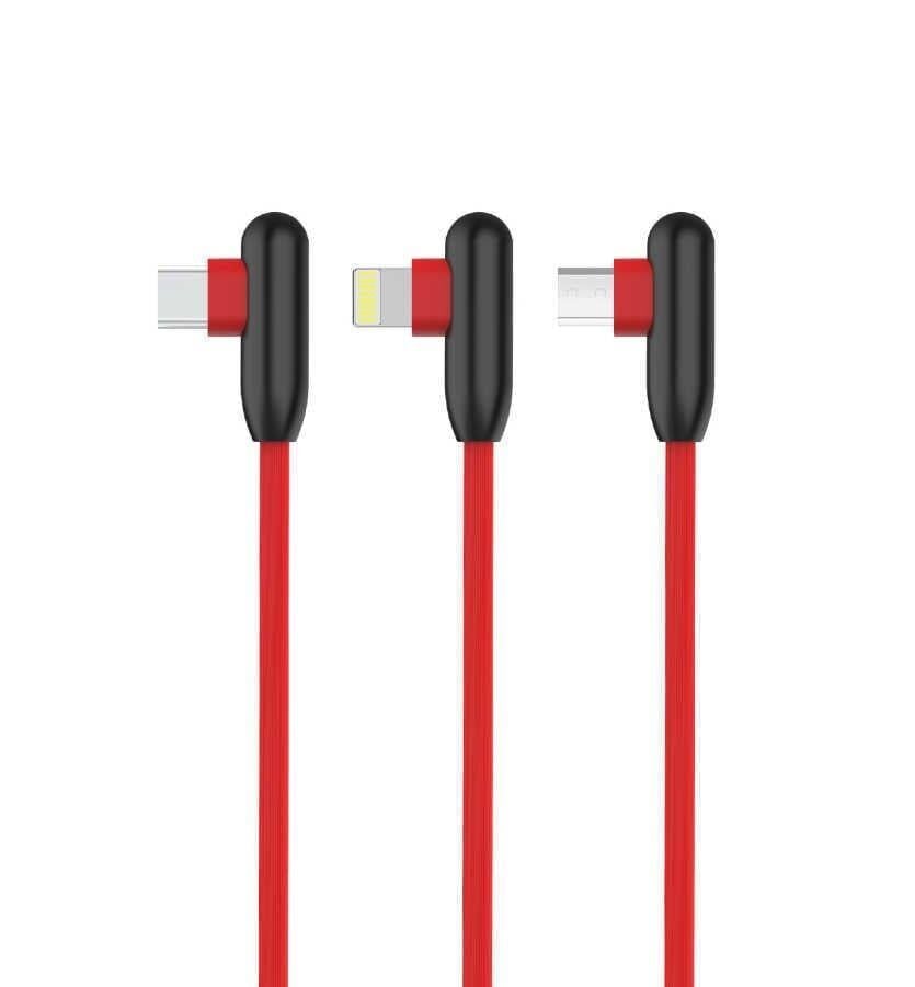 XİPİN LX19 Micro 5A USB Şarj Kablosu Beyaz Kırmızı 1.2metre