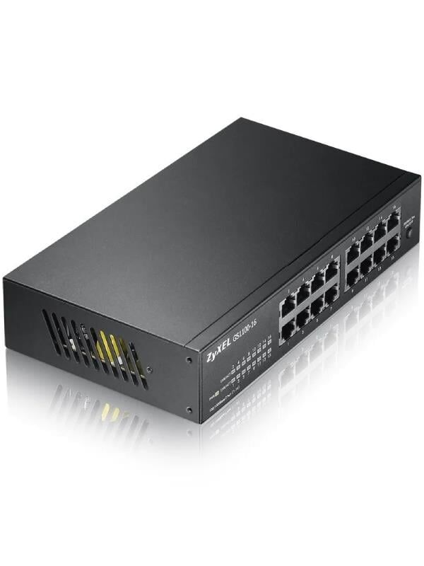 ZYXEL GS1100-16 16 Port 10/100/1000Mbps GbE Yönetilemez Ethernet Unmanaged Switch Fansız Tasarım v3