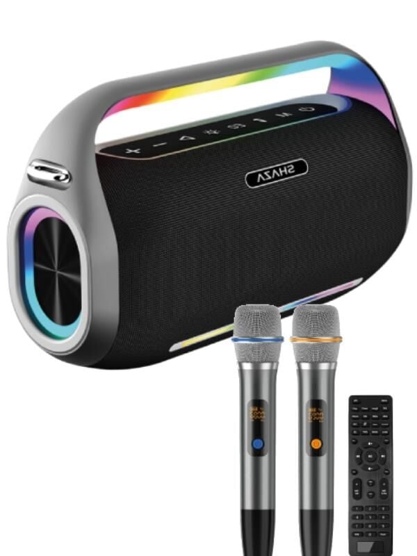 SHAZA 250W  RGB Taşınabilir Bluetooth Mikrofonlu Hoparlör Siyah SS4504/BK