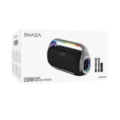 SHAZA 250W  RGB Taşınabilir Bluetooth Mikrofonlu Hoparlör Siyah SS4504/BK