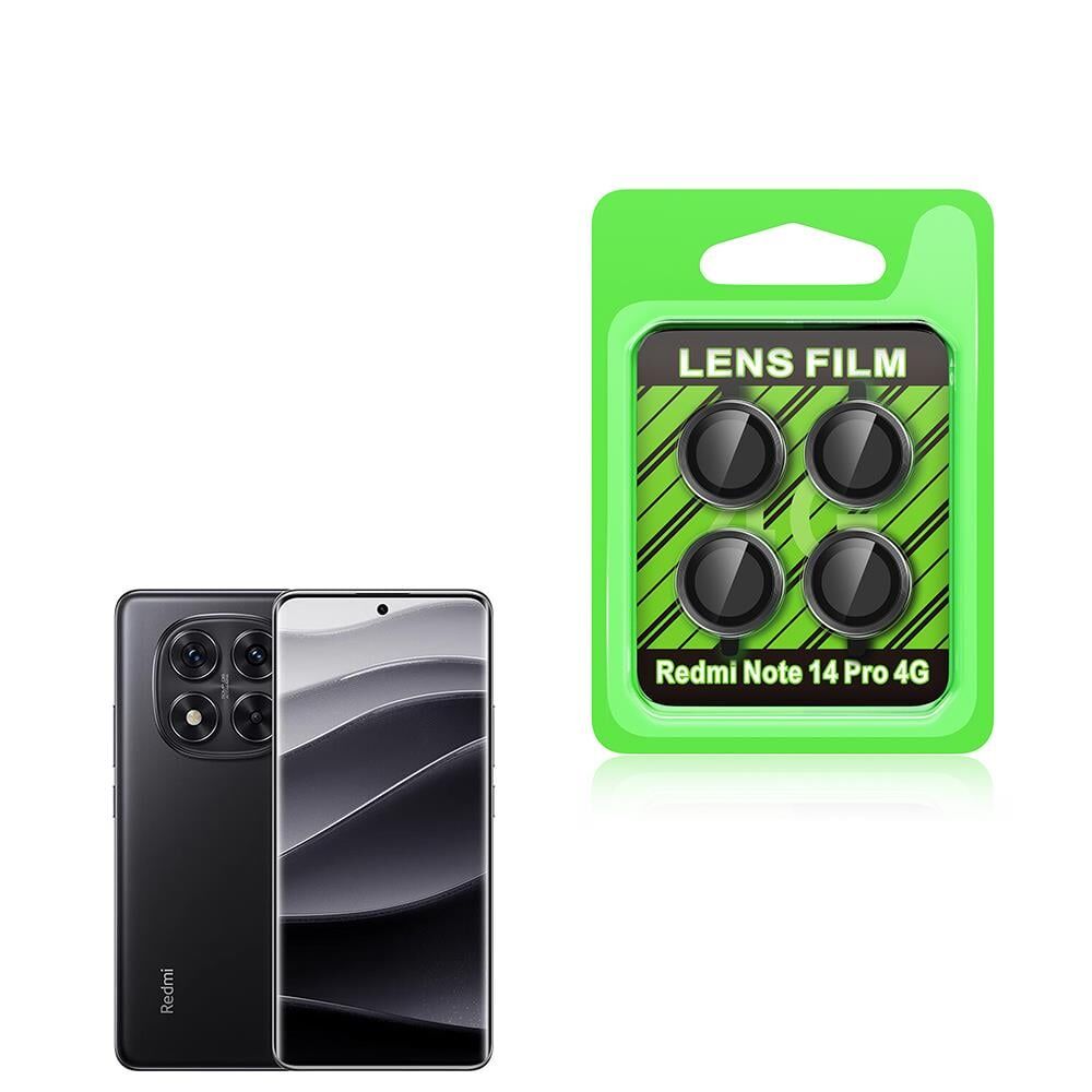 ZORE XİAOMİ Redmi Note 14 Pro 4G Siyah CL-07 Temperli Cam Kamera Lens Koruyucu