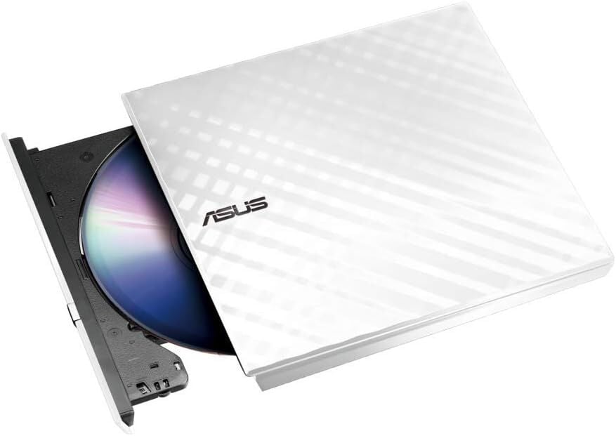 ASUS SDRW-08D2S-U Lite Slim USB 2.0 8X DVD-RW 24X CD-RW Harici DVD Okuyucu Yazıcı Beyaz