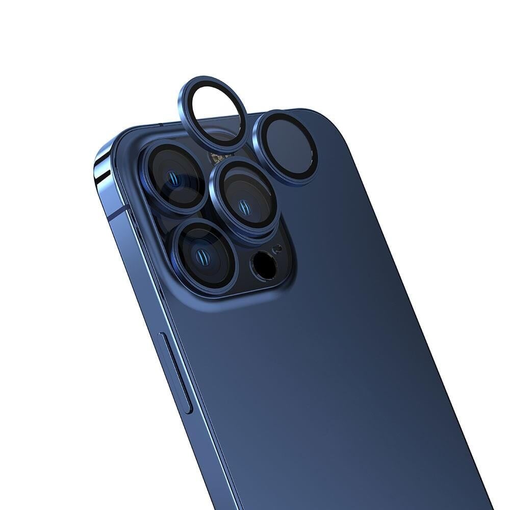 ZORE APPLE iPhone 15 Pro Midnight Blue CL-13 Temperli Cam Kamera Lens Koruyucu