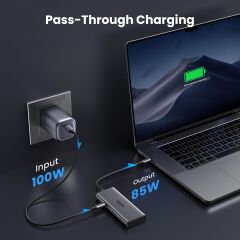 UGREEN 15852 CM498 Revodok 6 in 1 USB-C to 2xUSB-A 3.0 Çoklayıcı HDMI 4K 60Hz HDMI 8K 30Hz USB-C 3.0 5Gbps USB-C PD 100W Şarj Desteği Çok Fonksiyonlu Bağlantı İstasyonu