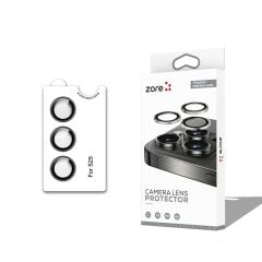 ZORE SAMSUNG Galaxy S25 Siyah CL-12 Premium Safir Parmak İzi Bırakmayan Anti-Reflective Kamera Lens Koruyucu