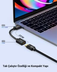 UGREEN 20137 Mini HDMI 2.0 Erkek to HDMI Dişi 4K 60Hz HDMI 2.0 Dönüştürücü Görüntü ve Ses Kablosu Siyah 22cm - 2