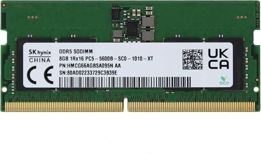 SK HYNİX 8GB DDR5 5600Mhz SODIMM Notebook Ram HMCG66AGBSA092N Kutusuz Tray