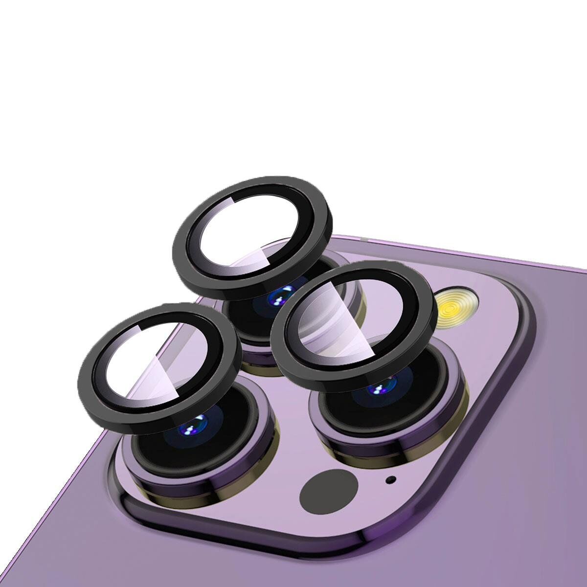 ZORE APPLE iPhone 13 Pro 13 Pro Max Siyah CL-12 Premium Safir Parmak İzi Bırakmayan Anti-Reflective Kamera Lens Koruyucu