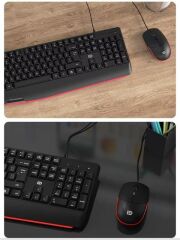 Fude 8500P İngilizce USB Kablolu Q Klavye Mouse Seti Siyah (Kutu Hasarlı)