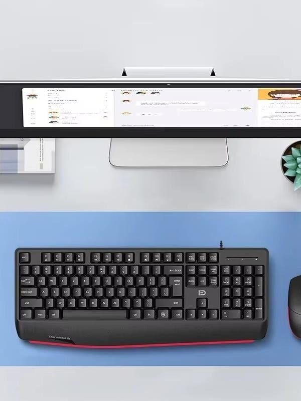 Fude 8500P İngilizce USB Kablolu Q Klavye Mouse Seti Siyah (Kutu Hasarlı)