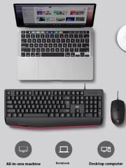 Fude 8500P İngilizce USB Kablolu Q Klavye Mouse Seti Siyah (Kutu Hasarlı) - 2