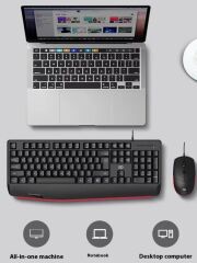Fude 8500P İngilizce USB Kablolu Q Klavye Mouse Seti Siyah (Kutu Hasarlı) - 2