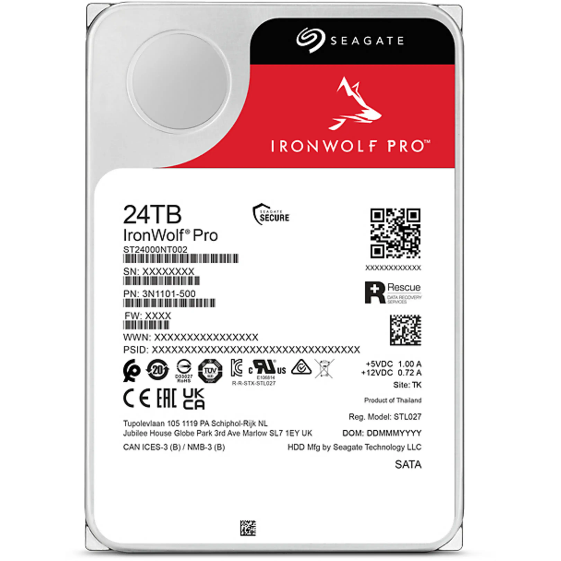 SEAGATE IronWolf Pro NAS 24TB 7.2K 6Gbps Sata 7/24 3.5 inç Nas Harddisk ST24000NT002 3N1101-500