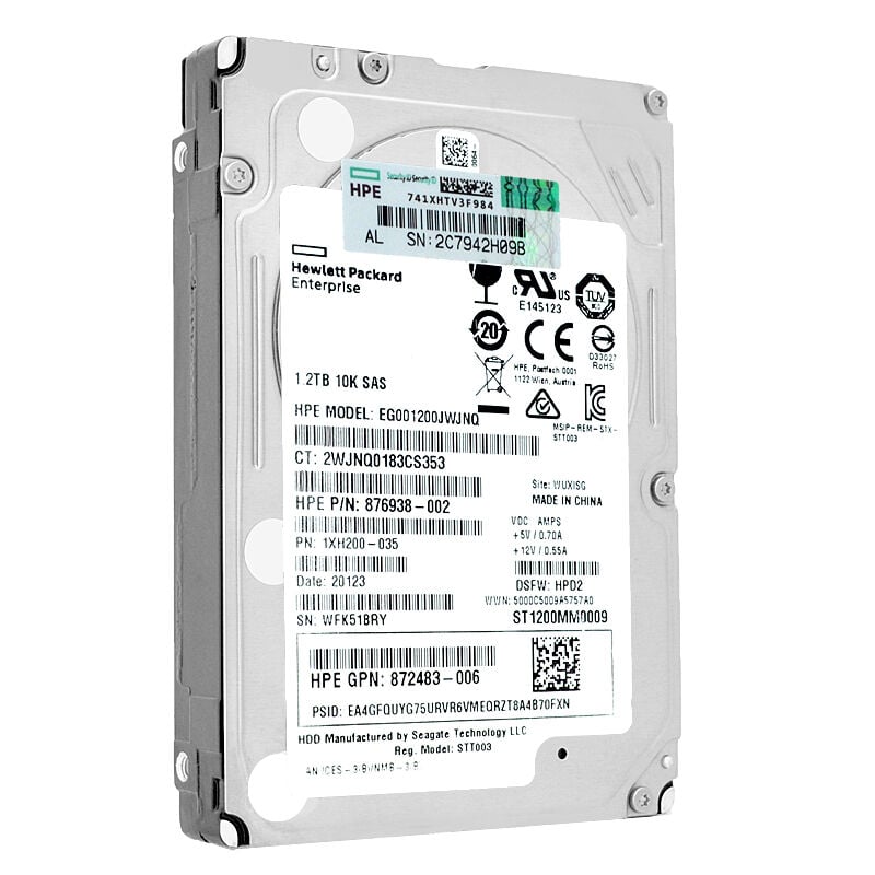 HPE 1.2TB 10K 12G SAS 2.5 inç Server Sunucu Harddisk EG001200JWJNQ HUC101812CSS204 P51133-002 P28589-001 0B31245