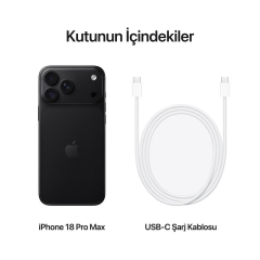 APPLE iPhone 18 Pro Max 256GB Siyah iOS Cep Telefonu MJXN4TU/A (Apple TÜRKİYE Garantili)
