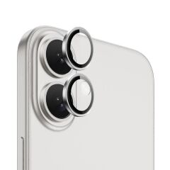 WİWU APPLE iPhone 16 16 Plus Silver LG-004 PVD Lens Guard Metal Kamera Lens Koruyucu
