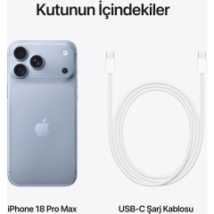 APPLE iPhone 18 Pro Max 256GB Buz Mavisi iOS Cep Telefonu MJXR4TU/A (Apple TÜRKİYE Garantili)