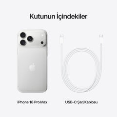APPLE iPhone 18 Pro Max 256GB Gümüş iOS Cep Telefonu MJXP4TU/A (Apple TÜRKİYE Garantili)