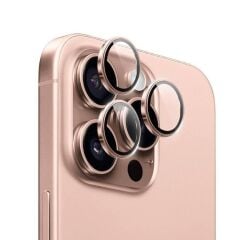 WİWU APPLE iPhone 16 Pro Max Rose Gold LG-004 PVD Lens Guard Metal Kamera Lens Koruyucu