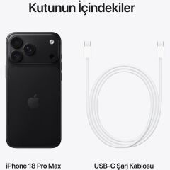 APPLE iPhone 18 Pro Max 512GB Siyah iOS Cep Telefonu MJXT4TU/A (Apple TÜRKİYE Garantili)