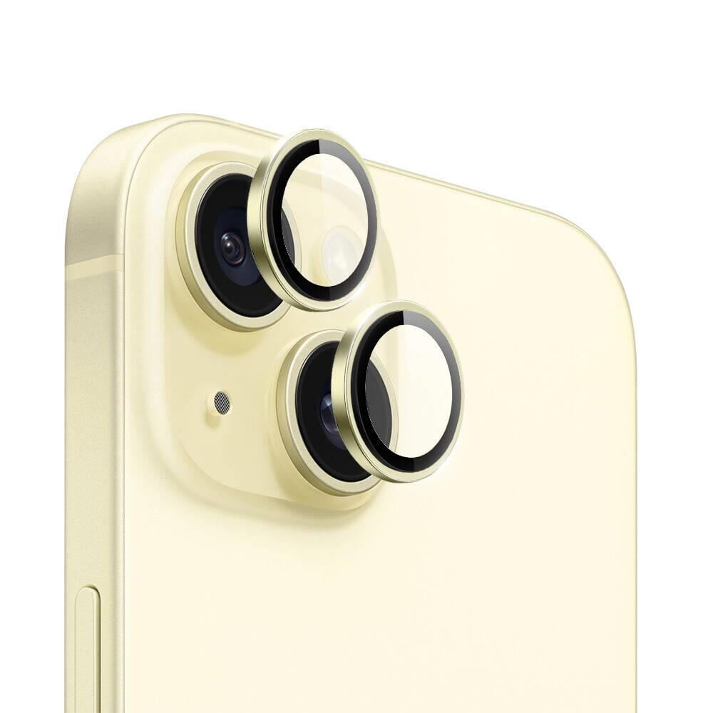 WİWU APPLE iPhone 15 15 Plus Yellow LG-004 PVD Lens Guard Metal Kamera Lens Koruyucu