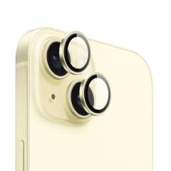 WİWU APPLE iPhone 15 15 Plus Yellow LG-004 PVD Lens Guard Metal Kamera Lens Koruyucu