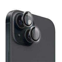 WİWU APPLE iPhone 15 15 Plus Black LG-004 PVD Lens Guard Metal Kamera Lens Koruyucu