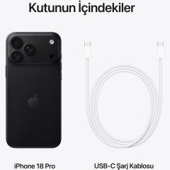 APPLE iPhone 18 Pro 256GB Siyah iOS Cep Telefonu MJRP4TU/A (Apple TÜRKİYE Garantili)