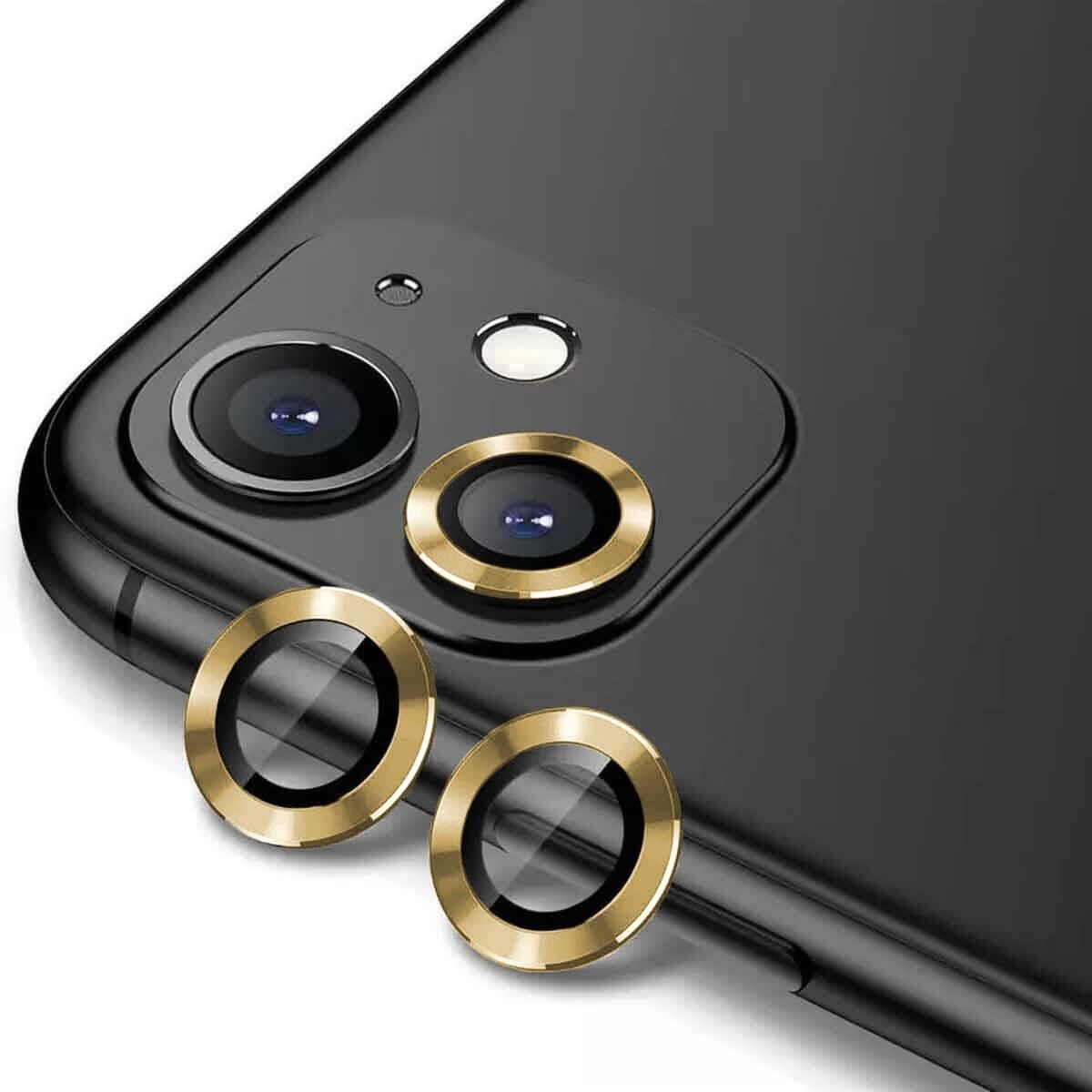 ZORE APPLE iPhone 11 12 12 Mini Gold CL-12 Premium Safir Parmak İzi Bırakmayan Anti-Reflective Kamera Lens Koruyucu