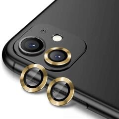 ZORE APPLE iPhone 11 12 12 Mini Gold CL-12 Premium Safir Parmak İzi Bırakmayan Anti-Reflective Kamera Lens Koruyucu