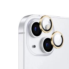 ZORE APPLE iPhone 15 15 Plus Sarı CL-12 Premium Safir Parmak İzi Bırakmayan Anti-Reflective Kamera Lens Koruyucu