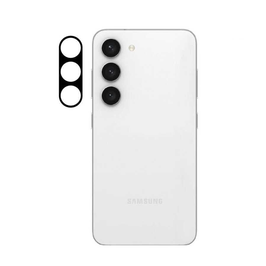 ZORE SAMSUNG Galaxy S23 Siyah 3D Kamera Camı Kamera Lens Koruyucu