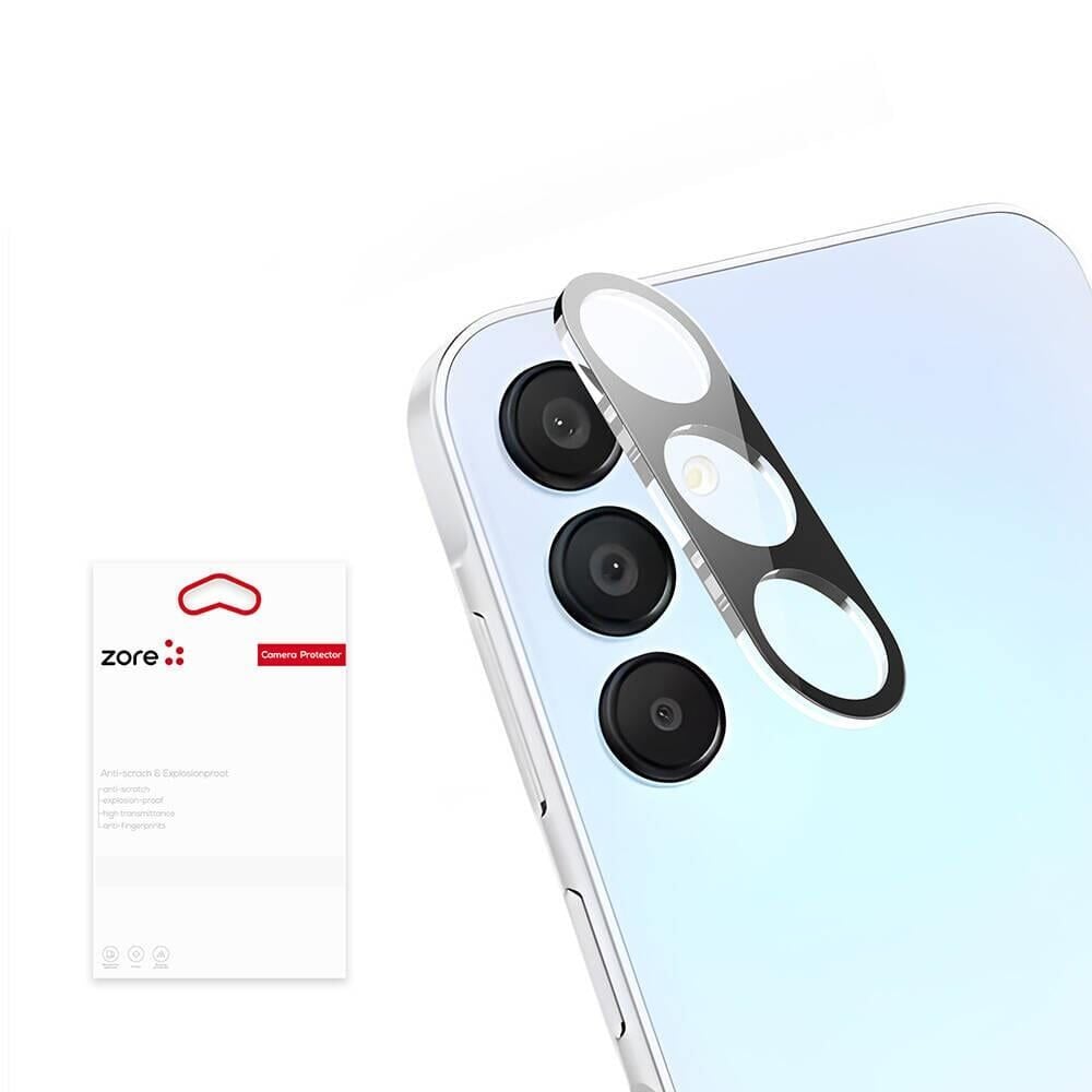 ZORE SAMSUNG Galaxy A15 Siyah 3D Kamera Camı Kamera Lens Koruyucu