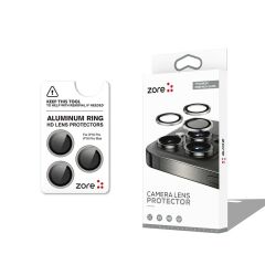 ZORE APPLE iPhone 16 Pro 16 Pro Max Titanium Gray CL-12 Premium Safir Parmak İzi Bırakmayan Anti-Reflective Kamera Lens Koruyucu